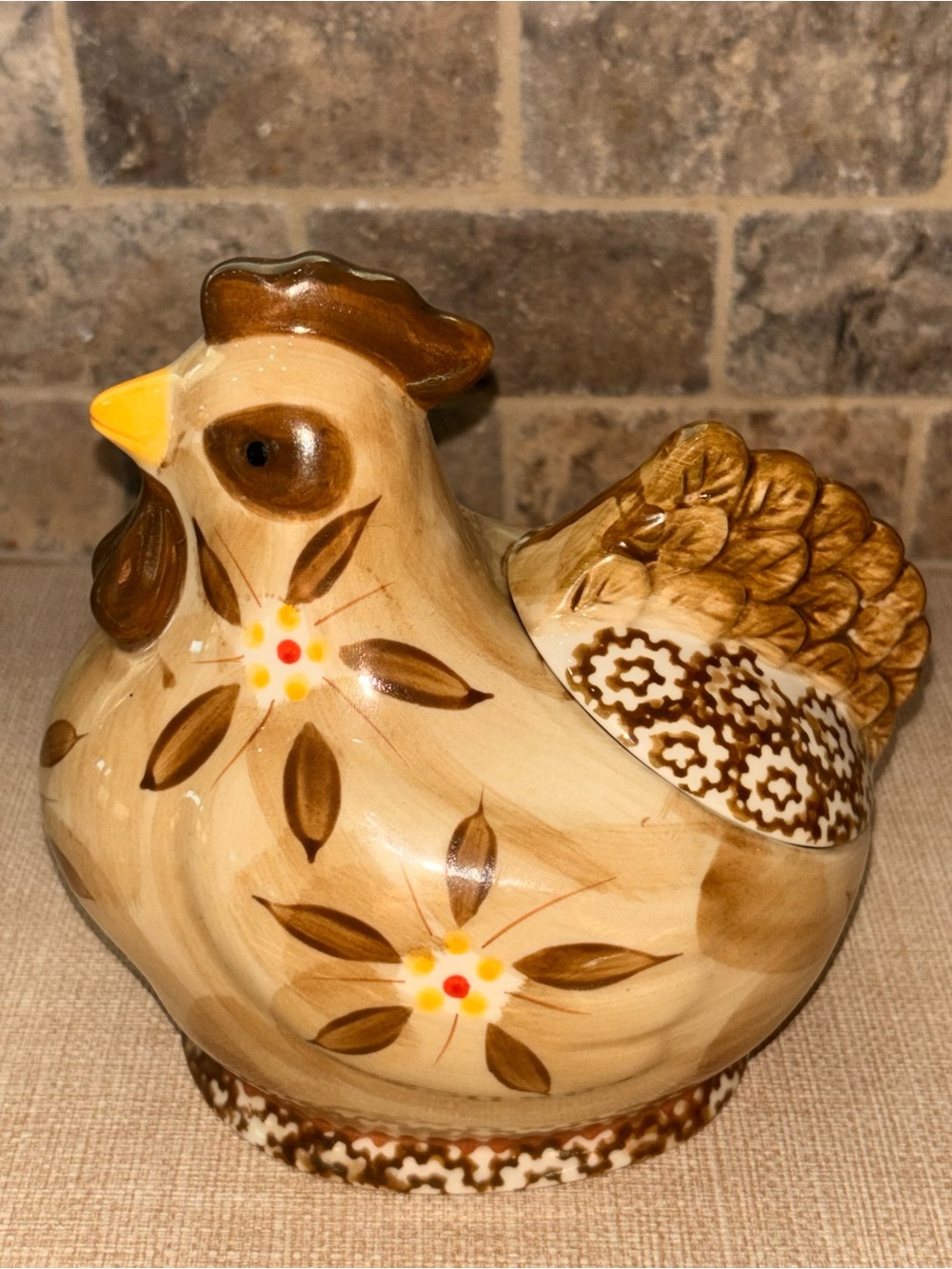 Temp-Tations by Tara Chicken Old World Brown Spice Holder Retired Color EUC